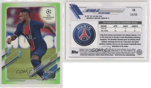 2020-21 Topps Chrome UCL Neon Green Refractor /99 Neymar Jr #16