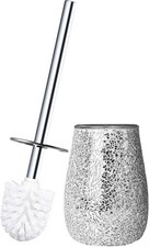 Modern Toilet Brush and Holder Set Mosaic Glass  Non-Rustic Stainless Steel ...