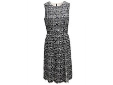 Black & White Oscar de la Renta Boucle Sleeveless Dress Size US S