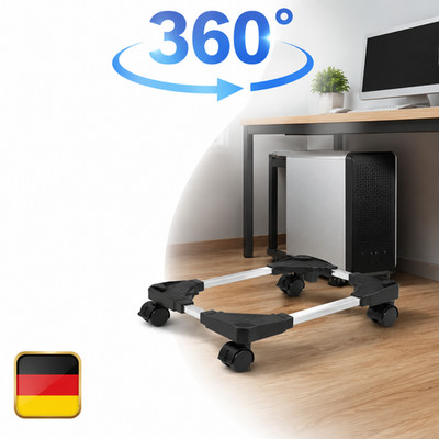 CPU-Ständer 4 Lenkrollen Mobil Verstellbar für Computer Tower schwarz Home Dock