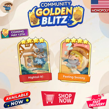 HOT Monopoly Go Sticker GOLDEN BLITZ 4   Hightail It Set 19.8  Feeling Snoozy