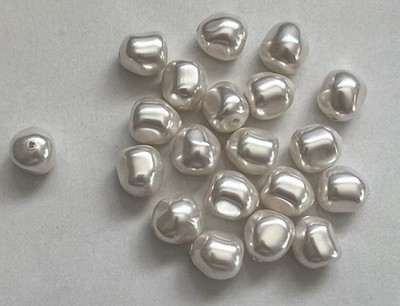Genuine 10mm  SWAROVSKI CRYSTAL PEARL ELEMENT #5840 BAROQUE BEAD ~ White