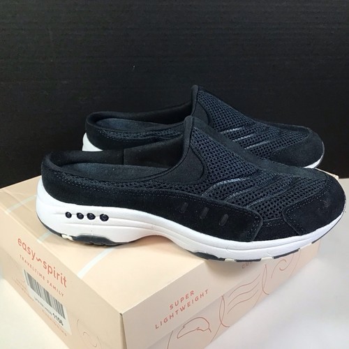 Women's Easy Spirit Travel time Classic Clog TRAVEL TIME Navy white 6 M - Picture 2 of 7