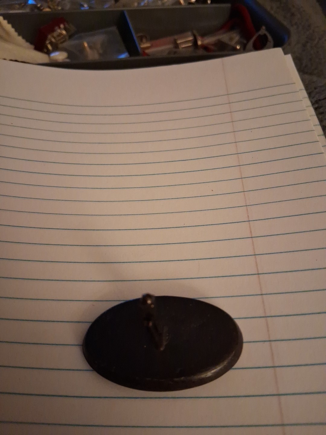 Two Inch Blacked Silvertone Fish. Single Cufflink… - image 3