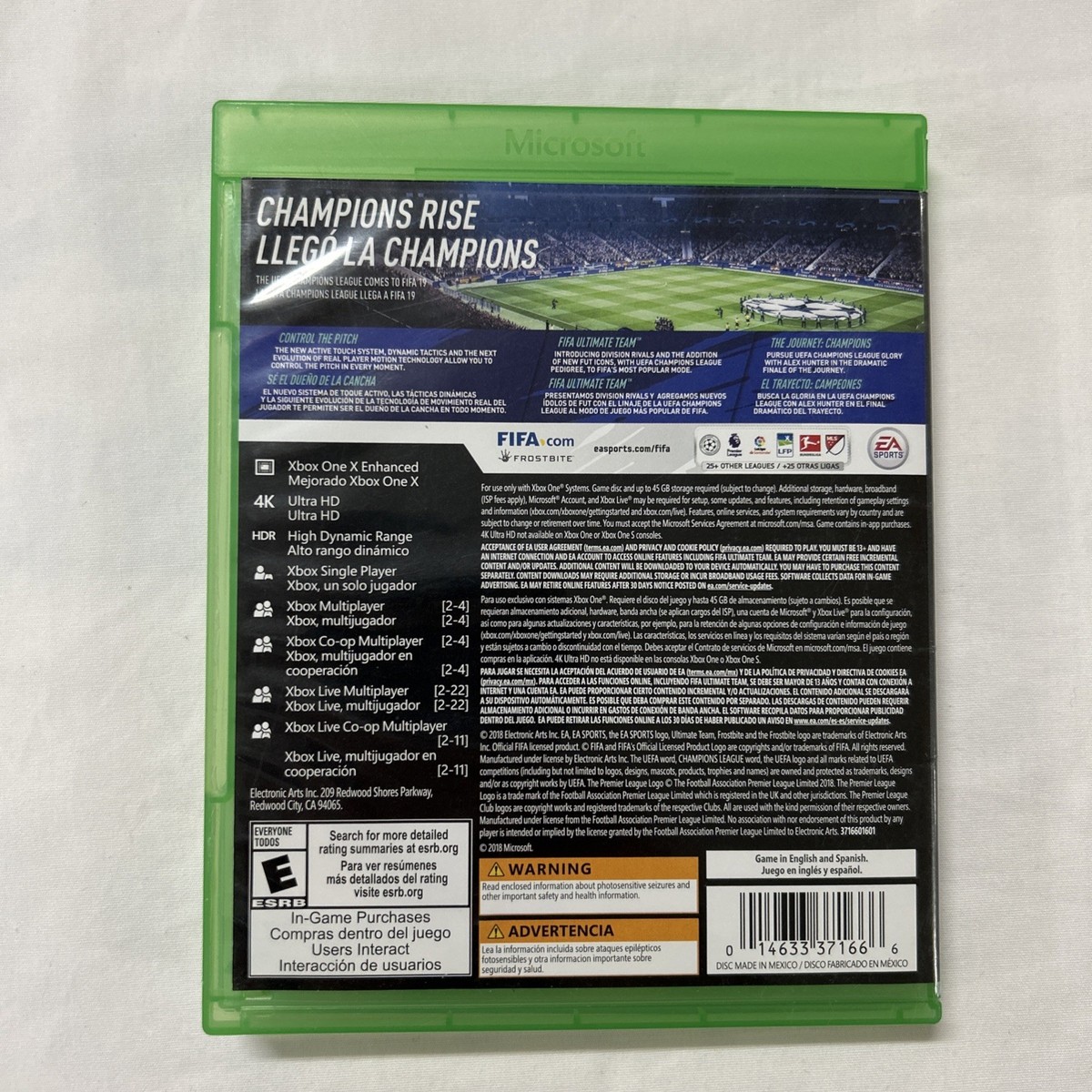 FIFA 19 Xbox One Game EA Sports Soccer Complete with Case | eBay
