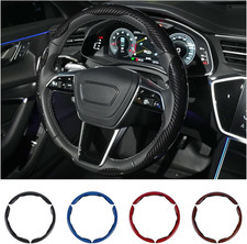Carbon Fiber Steering Wheel Cover 3PCS Fits 14 16" Cars, SUVs, Trucks