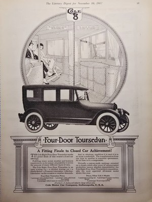 Cole 8 Print Ad 1917 - Indianapolis IN Four-Door Toursedan Closed Car Options