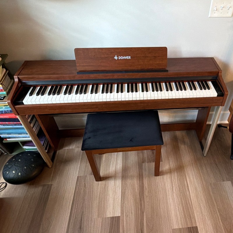 Donner DDP-200PRO 88-Key Weighted Digital Home Piano MIDI 3 Pedals Wood Brown
