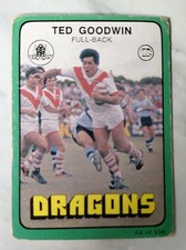 1978 SCANLENS RUGBY LEAGUE Ted Goodwin Card #64 St.George Dragons 