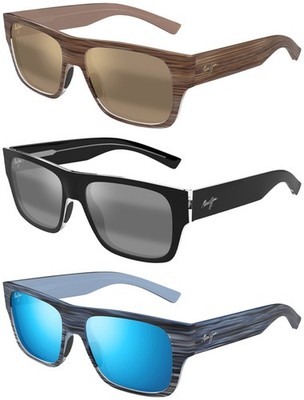 Maui Jim Keahi Polarized Square Sunglasses w/ Glass Lens - KEAHI - Made In Italy