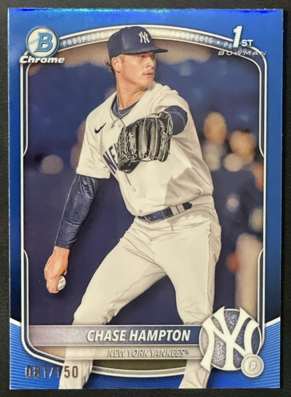 2025 Bowman Chase Hampton Chrome 1st Blue Refractor /150 Yankees #BCP-57