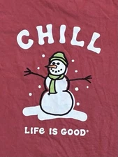 Life is Good Chill Snowman Women’s Large T- Shirt