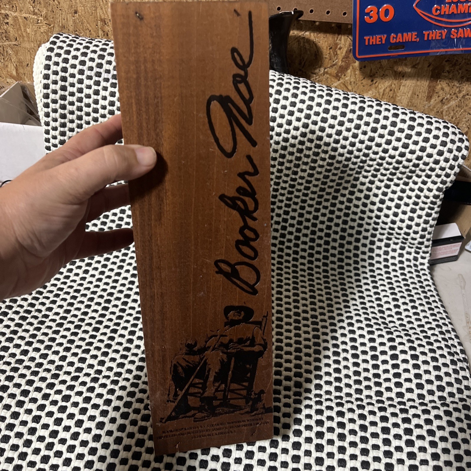 Bookers Uncut Unfiltered Bourbon Wooden Wood Bottle Storage Box Bar Advertising 