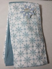 Colordrift Kitchen Towels Set Of 3 Snowflakes Blue And White 18"x28" Cotton