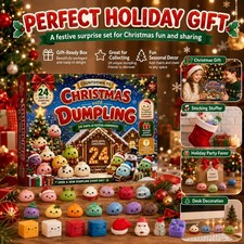 2026 Christmas Advent Calendar 24 Days Dumpling Squishy Fidget Toy Stress Relief