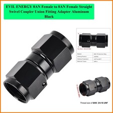 8AN Female to 8AN Female Straight Swivel Coupler Union Fitting Adapter Alumin...