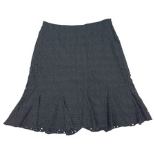 Vintage Betsey Johnson Skirt Sz Large Black Eyelet Flared Ruffle Whimsigoth USA