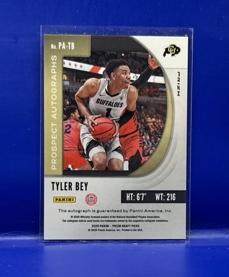 2020 Panini Prizm Draft Rookie RC Silver Prizm Auto Tyler Bey Dallas Mavericks - Image 2 of 2