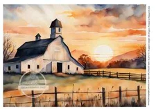 Amish Sunset | A4 8.3" x 11.7" Rice Paper for Decoupage | Decoupage Central
