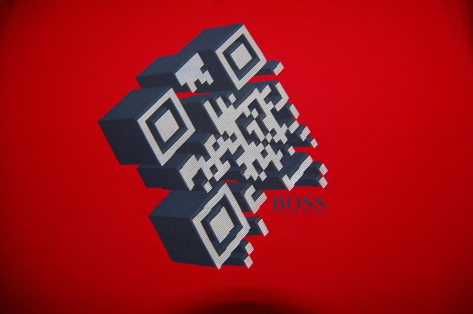 Hugo Boss Men's  Red Graphic Logo Design Cotton T- Shirt Size 2XL image 3
