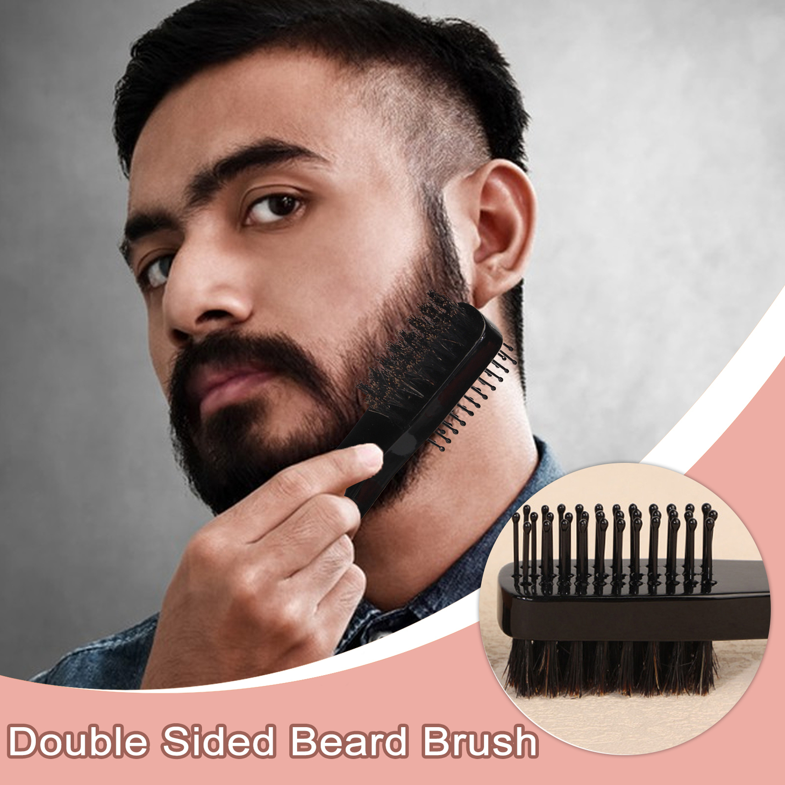 Beard Brush Portable Moustache Comb Mustache Brush for Men Husbands favorable