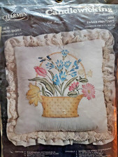 Charmin "Spring Basket" Stenciled Candlewicking Kit Size 14" x 14"