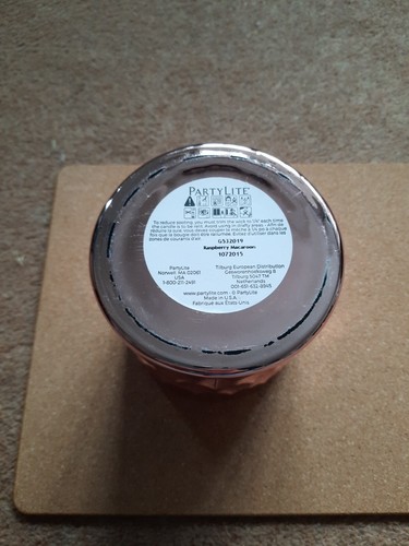Partylite Empty Candle Jar With Lid 3 Wick Size Raspberry Macaroon - Picture 6 of 10
