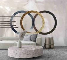 3D Cycle Geometric Wallpaper Wall Mural Removable Self-adhesive Sticker3220