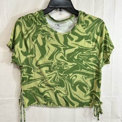 Pacsun Womens PAC Cares Short Sleeve Green Tie Dye Rayon T-Shirt Size Large
