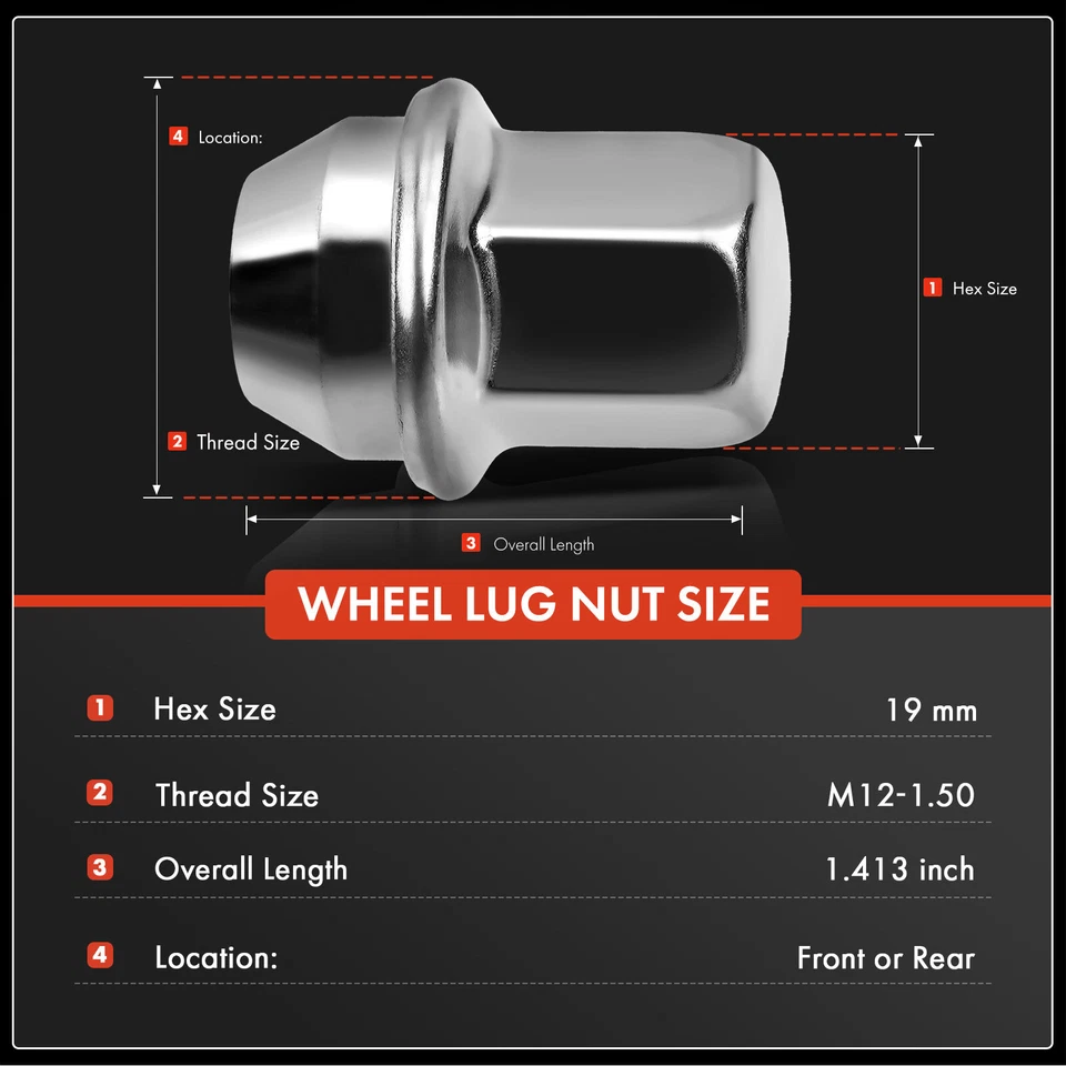 10x Tuerca de rueda plana de zinc M12-1,5 para Chevy Impala Equinox Cadillac Buick Foto 2 de 4