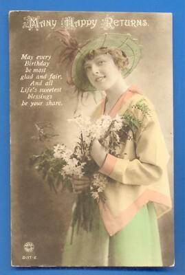 VIELE GLÜCKLICHE RÜCKSENDUNGEN. KANN JEDER GEBURTSTAG AM GLÜCKLICHSTEN UND FAIRSTEN SEIN. POSTKARTE
