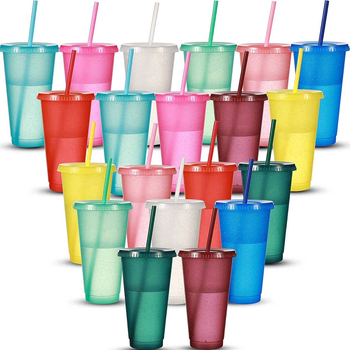 Color Your Own Animals BPA-Free Plastic Cups with Lids & Straws