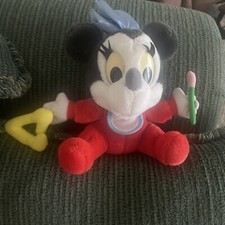 Vintage Applause Plush Disneys Minnie Mouse With Bow And Bib Collectable Cute