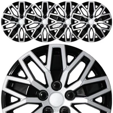 16" Silver Black Set of 4 Wheel Covers Snap On Hub Caps fit R16 Tire & Steel Rim