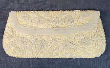 Glass Beads  Sequins Evening Clutch Purse Hand Made In Hong Kong Vintage mADC
