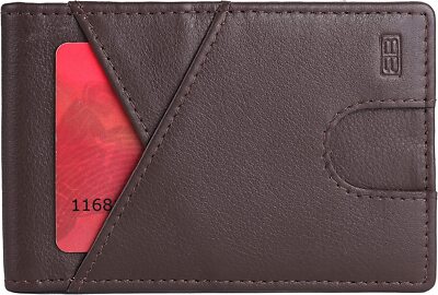 Brooklyn Bridge Genuine Leather Money Clip Wallet For Me (BROWN) NIB
