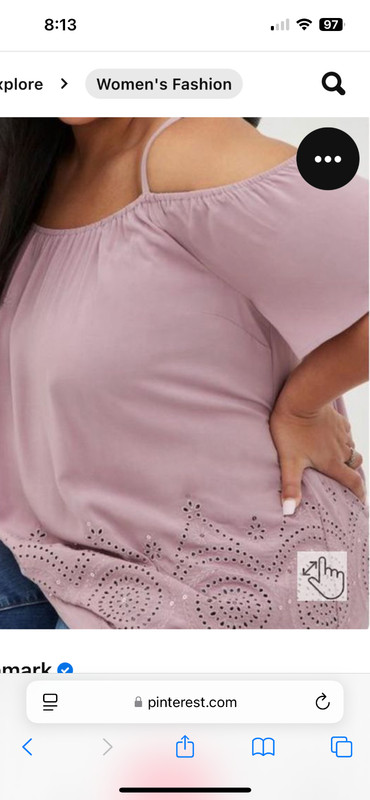 TORRID Womens Challis Eyelet Border Cold Shoulder Blouse Elderberry Size 5X