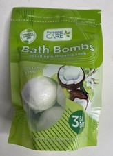NEW Personal Care Bath Bombs 3 Coconut  Lime Bombs with Skin Hydration