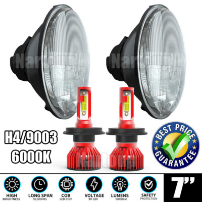 Pair 7''Round LED Headlights Hi/Lo Beam Sealed Fit Chevrolet Chevy Nova 1963-1978