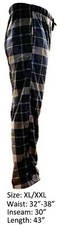New Mens Flannel Fleece Pajama Pant Lounge Pants Beige Navy Gray XL/XXL