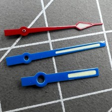 14mm Blue Red Trim with Green Lume Watch Hand Set for Quartz Movement Ronda 515
