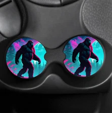 Neon Big Foot Set of 2 Neoprene Car Coasters
