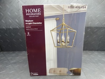 Home Decorators Weyburn 4-Light Gold Farmhouse Chandelier Light Fixture