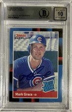 1988 Donruss MARK GRACE Signed Auto Rated Rookie Card Chicago Cubs Beckett 10. rookie card picture