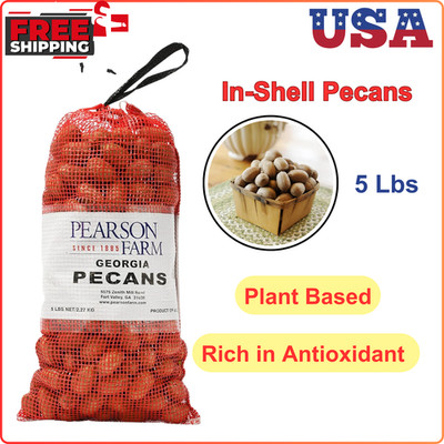 In-Shell Georgia Pecans 5 lb, Plant Based, Rich in Antioxidants, Heart-Heathy