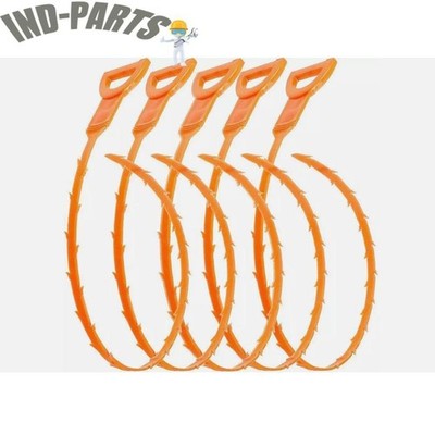 Drain Snake Shower Drain 20 Inch Drain Hair Cather 5Pcs Hair Trap Clog Remover #