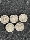 SILVER Standing Liberty Quarters FIVE (5) All One Price Dateless See Pics Auctio