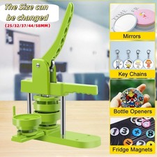Button Maker Maschine Pin Badge Maker 58mm 3-in-1 Gr&uuml;n f&uuml;r DIY Souvenirs 100 Stk