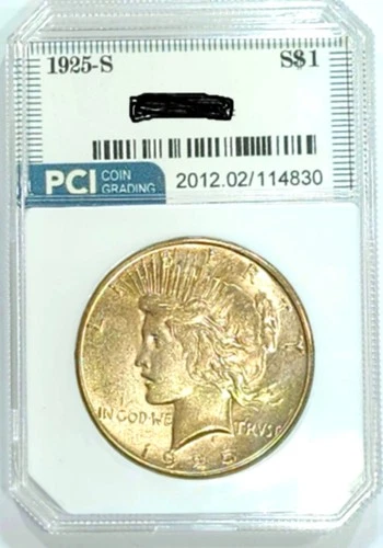 1925-S Peace Dollar Rare Date Ch +/ Gem BU Nice Light Golden Toned Obverse