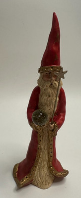 Kurt Adler wizard Santa Christmas ornament/decor w/star staff&orb crystal ball